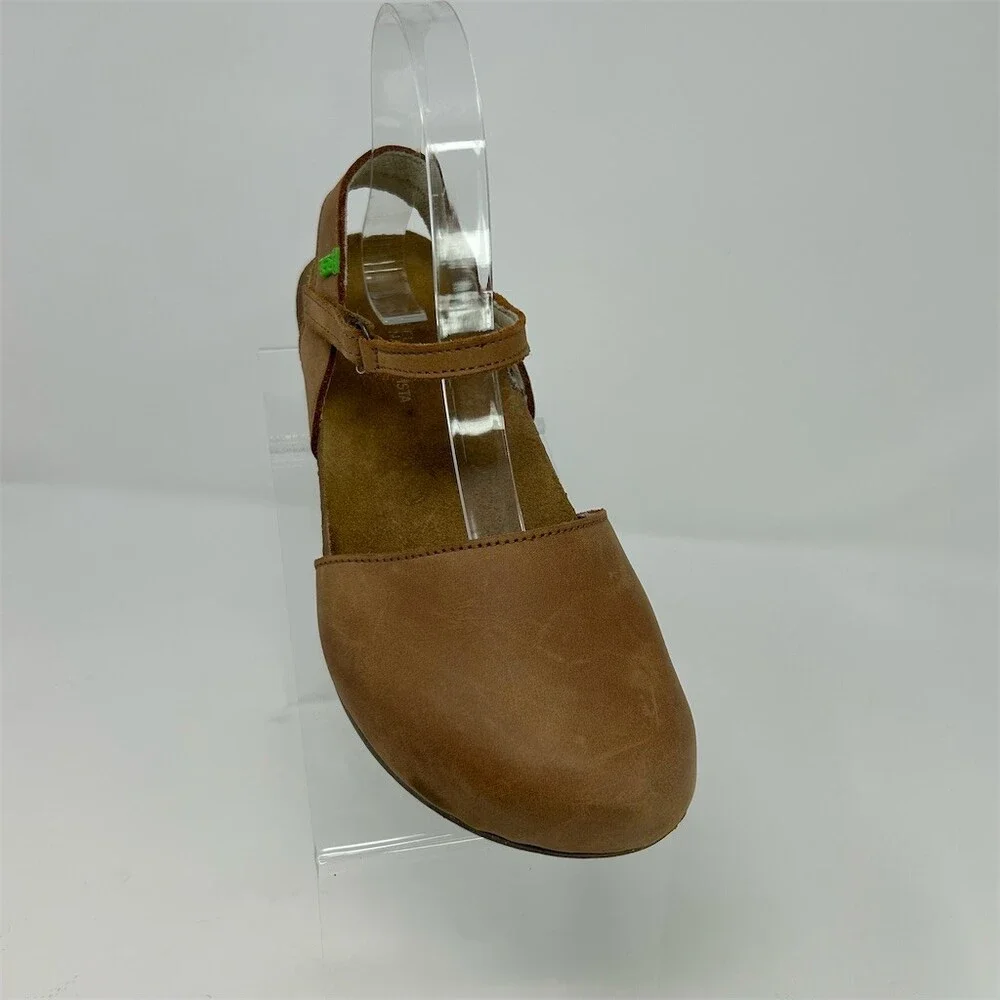 El Naturalista Brown Mary Jane Slingback Closed Toe Sandals Womens EU 37 (US 7) - Picture 2 of 13